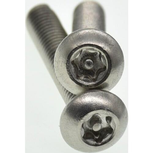 M3 M4 M5 M6 M8 A2 Stainless Steel Torx Button Head Tamper Proof Security Screw Hexalobular Socket Round Head Screws