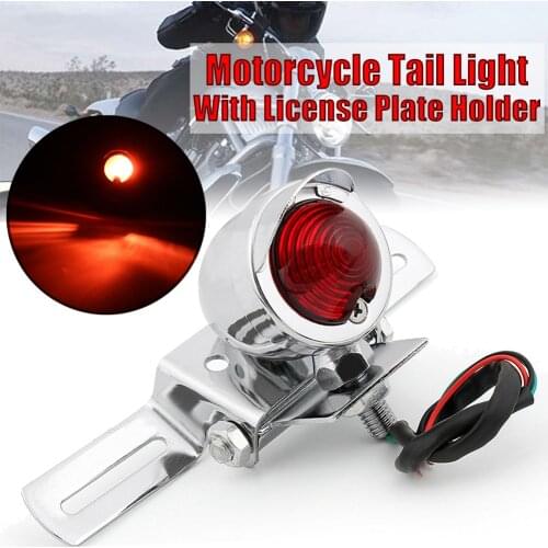 Motorcycle Red Brake Tail Light Turn Signal License Plate Holder Cafe Racer CHR Rear Lights Brake Lights Brake Taillight