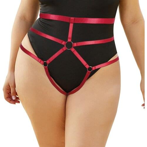 Sexy Lingerie Exotic Womens Underwear Harness Fashion Rave Wear Goth Thigh Bondage Garter Belt Stockings Suspenders Plus Size