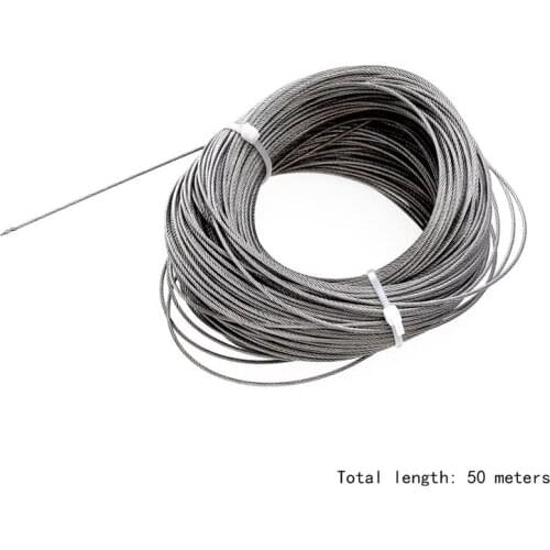 1PC Laundry Clotheslines 304 Stainless Steel Long Roll of 50 Meters Hard Sturdy Steel Wire Rope