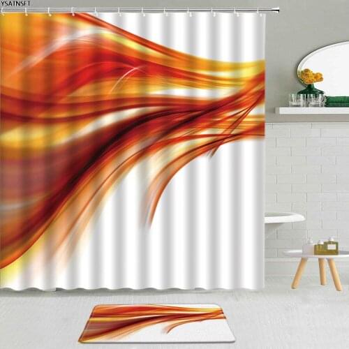 2Pcs 3D Color Fantasy Geometric Shower Curtain Stripes Starry Sky Bathroom Non-Slip Carpet Bath Mat Hanging Curtains Set Decor