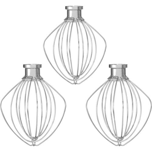 3PCS Whisk Replacement Attachment for KitchenAid Tilt-Head Stand Mixer, K45WW Wire Whip Beater for Egg Heavy Cream