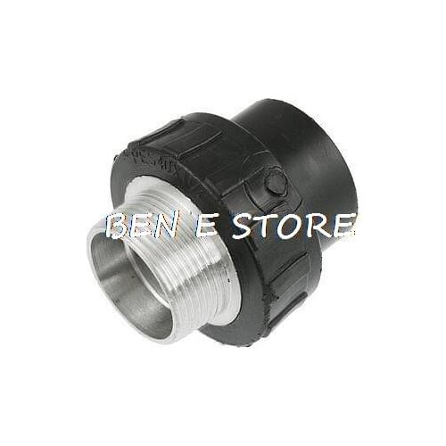 40mm Slip PT 1 1/4" Male Threaded Black HDPE Straight Adapter Pipe Connector