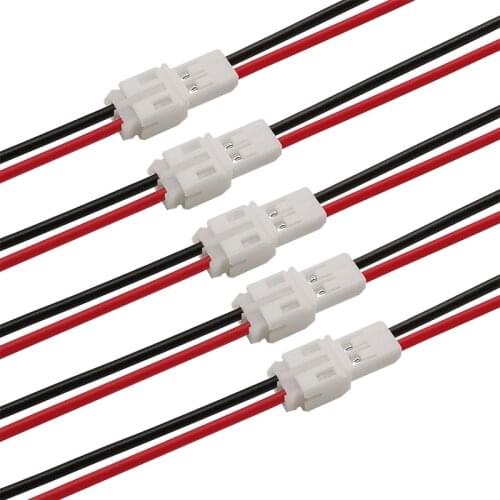 5Pairs JST PH 2.0mm 2 Pin Male Female Cable Connector JST PH 2P Pitch 2.0mm Plug Jack Socket Terminals Wire Connector 20CM 26AWG