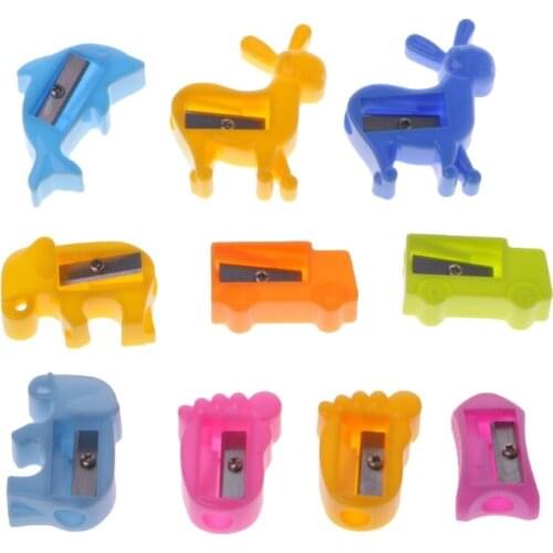 5Pc Lovely Cartoon Pencil Sharpener Easy Operate Kids Stationery Random Color