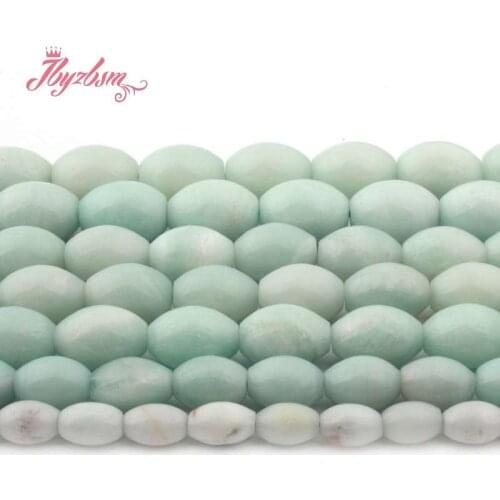 6x9,8x12mm Smooth Oval Blue Amazonite Bead Natural Stone Beads For DIY Necklace Bracelet Jewelry Making Loose 15" Free Shipping