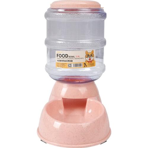 Pet Dog Cat Automatic Feeder 3.8L Plastic Dog Bowl Water Bottle Large Capacity Water Fountain Food Dispenser Feeder Pet Supplies