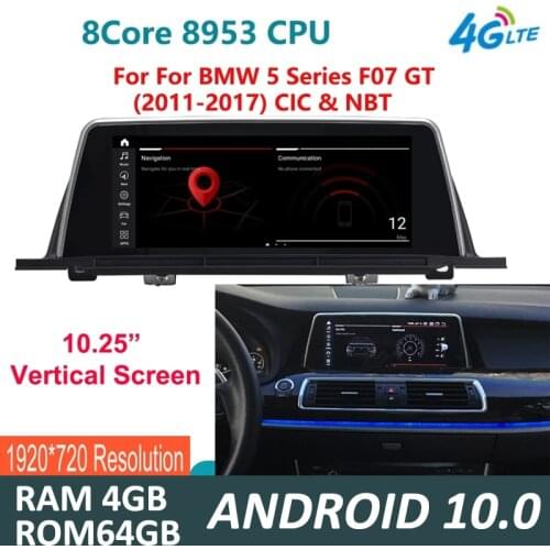 10.25" Stand Up Screen 8 Core Android 10.0 4G+64G Car Multimedia GPS Navigation Player for BMW 5 Series F07 GT 2011-2017 CIC NBT