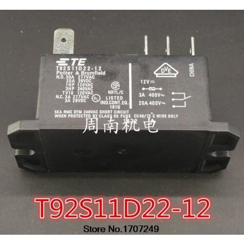 Free Shipping 100% new original relay 10pcs/lot T92S11D22-12 12VDC