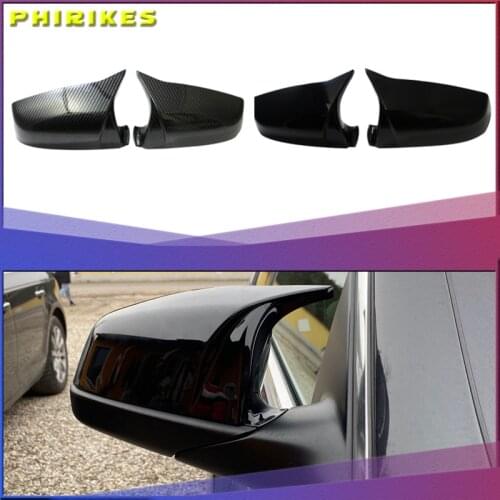 Side Wing Rearview Mirror Cover Cap For BMW 5 6 7 Series E60 E61 E63 E64 LCI F01 F02-F04 F06 F07 F10 F11 F12 F13 Carbon Black