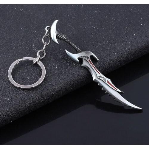 The Elder Scrolls Daedric Sword Keychain Morrowind Dinosaur Fly Dragon Metal Weapon Model Keychain For Men Souvenir Jewelry Gift