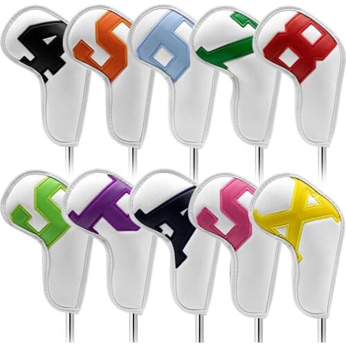 Colorful Number Golf Iron Head Covers Iron Headovers Wedges Covers 4-9 ASPX 10pcs with White Color
