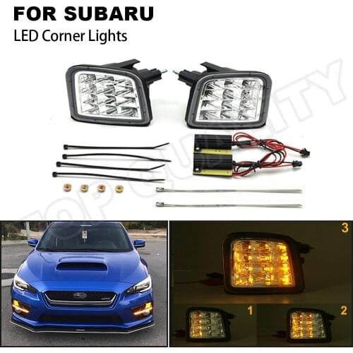 2X Dynamic Blinker Amber LED Turn Signal Light Car Front Corner Light For Subaru WRX STI 2015-2017 Limited Turbo Base Premium
