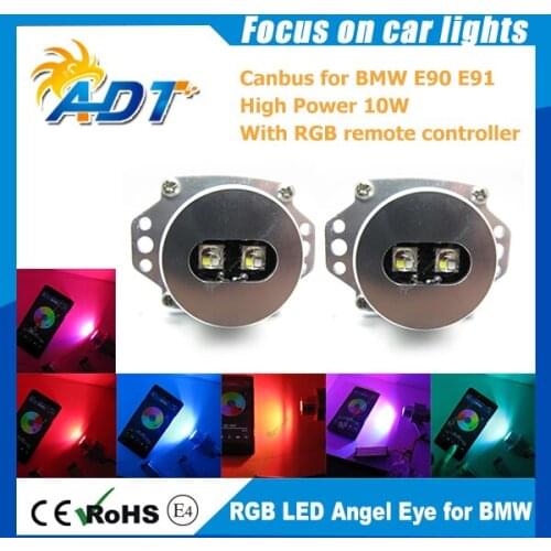For BMW E90/E91 20W Canbus LED Cr RGB Angel Eye Halo Light by Blue tooth Error Free car LED Headlight Marker