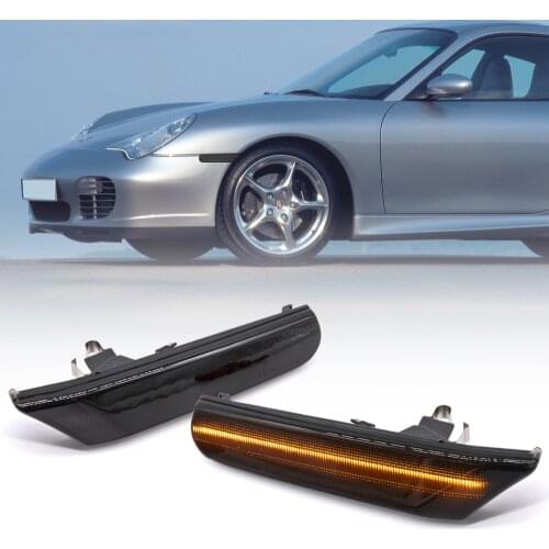 For Porsche Carrera 996 986 97-04 911 Turbo Boxster GT LED Front Side Marker Light Turn Signal Lamp Amber Replace OEM Sidemarker
