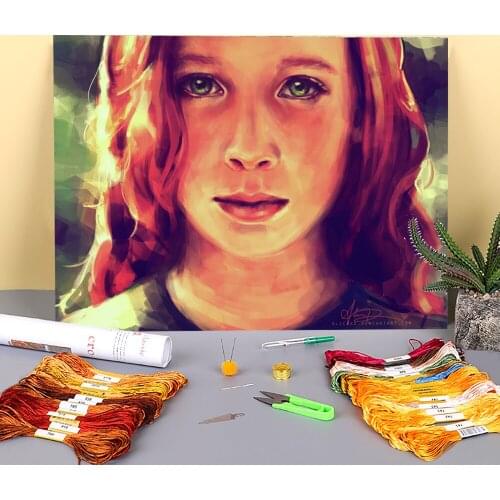 Doodles Printed Fabric 11CT Cross Stitch Patterns Embroidery DMC Threads Knitting Sewing Handmade Needlework Jewelry Package