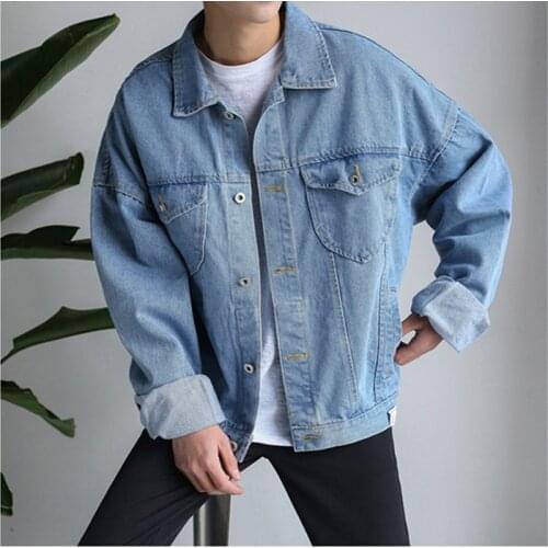 Spring Fashion Mens Jeans Slim Fit MENS Jacket Jeans Harajuku Coat Student Couple Ins Street Retro Hip-Hop Washed Denim Jacket