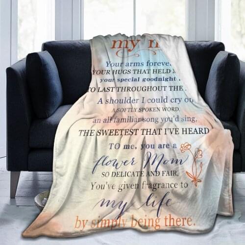 Flannel Blanket Message Letter to My Mom Quilt Blanket Printed Home Textile Bed Sofa Express Love Blanket Child Crib Wrapped