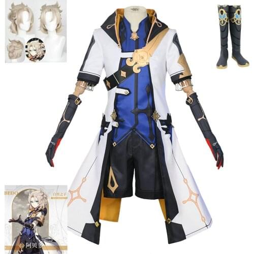 Game Genshin Impact Albedo Cosplay Costume Halloween