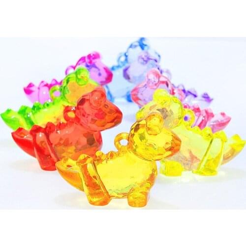 Kawaii Baby Dinusour Shape Chunky Bubblegum Jewelry Necklace Pendants Ornament Accessories Plastic Charms 48x37x19mm 43pcs