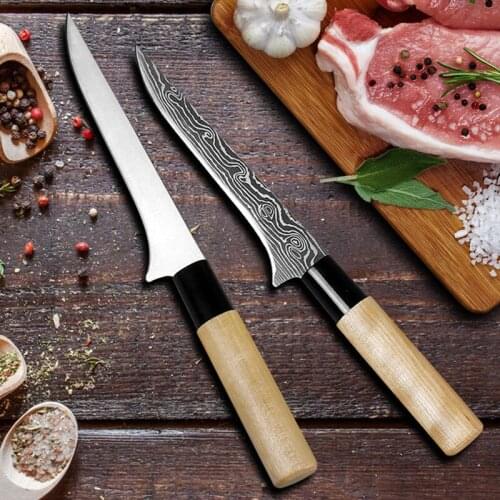 Patterned Stainless Steel Kitchen Professional Boning Knife Slaughter House Bleeding Tool Splitting Meat Fishing Knife Cleaver