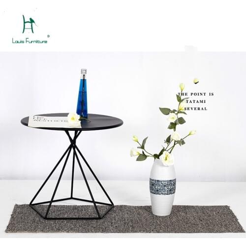 Louis Fashion Coffee & Sofa Tables Nordic Minimalist Side Tea Room Corner Small Iron Bedroom Round Mini Shelf