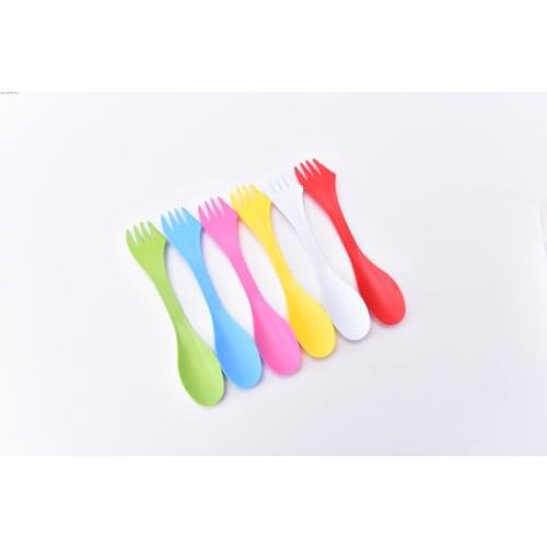 New 6PCS multifunction Camping Hiking Utensils Spork Combo Travel Gadget Spoon Fork Hot Sale