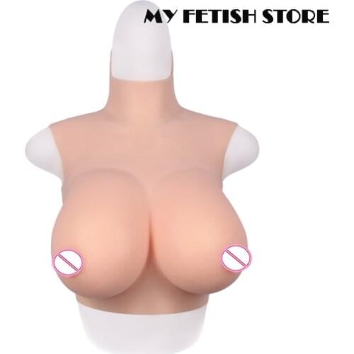 4G Sleeveless Cross dressing Realistic Soft Silicone B-G Cup Breast Form Suit Fake Boobs Suit For Transgender Shemale Drag Queen