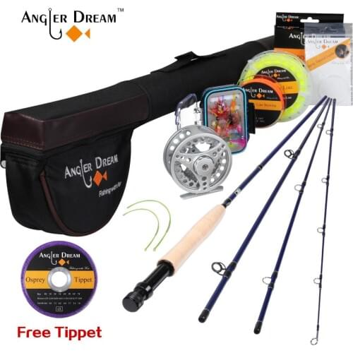 Angler Dream 5WT Fly Fishing Combo 9FT Medium-fast Fly Rod Pre-spooled Fly Reel 5F Fly Line With Cordura Triangle Tube