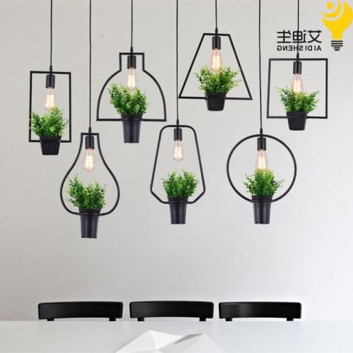 Modern plant pot deco pendant lamp fashion nordic shade modern dining table hanging light fixture diy luminaire office lighting