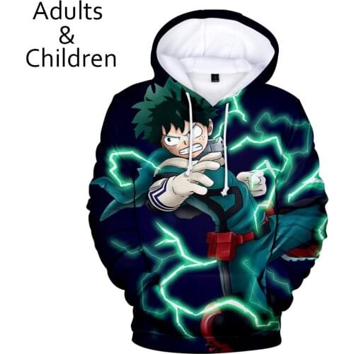 New 3D Anime My hero academy popular men and women hoodies casual children autumn and winter comfortable pullover sweatshirts
