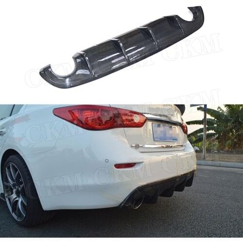 Carbon Fiber/FRP Unpainted Rear Bumper Lip Diffuser for Infiniti Q50 Q50S 2014 2015 2016 2017 add on style