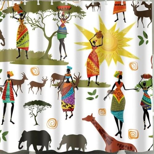 Waterproof African-Life Shower Curtain for Home & Bathroom