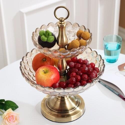 Top quality fruit dish Glass Compote Model Home Furnishing Fruit Plate Decoration Accessories home weding gift accessories