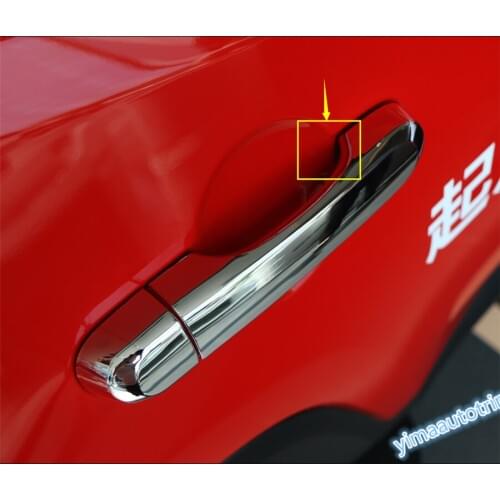 Yimaautotrims Chrome Side Car Door Handle Cap Cover Trim 8 Pcs Fit For Jeep Renegade 2015 2016 2017 2018 2019 2020 ABS Exterior