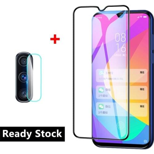 Tempered Glass For Xiaomi MiA3 Mi A3 Mi9T Mi A2 9 SE Lite Pro Full Glue Full Coverage Screen Protector Glass + Camera Lens Film