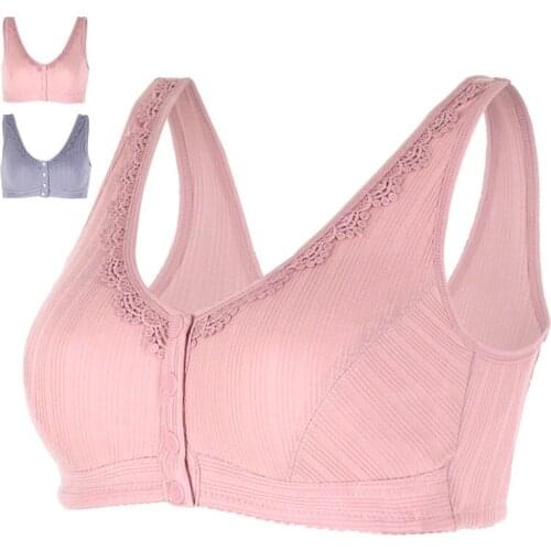 X108 Plus Size Bra Artificial Breast Underwear Summer Thin Back Artificial Breast Bras Mother Front Buckle Bra Big Size