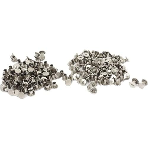 100 set Scrapbook Photo Albums Nickel Plated 5mmx6mm Binding Screw Post