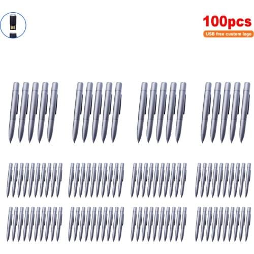 100pcs free logo metal usb 128GB 64gb 32gb 16gb 8gb 4gb usb Metal Flash Pendrive External Drive High Capacity u disk cle usb 2.0