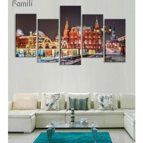 Wall Art Modular Pictures Moscow Russia Kremlin City Modern Oil Painting On The Wall Pictures For Living Room Hot Cuadros 5Piece