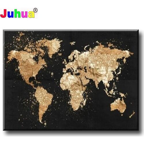 Abstract World Map Diamond Painting Full Square Round Mosaic Embroidery Picture Of Rhinestone Living Room Stydy Home Decor Gift