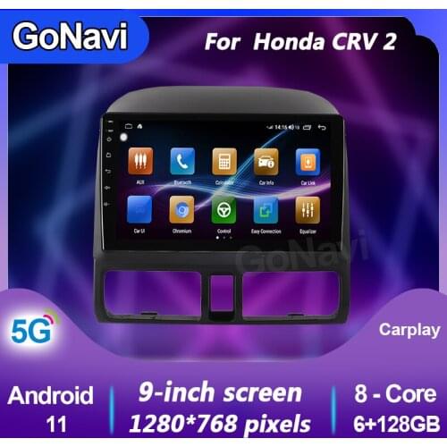 GoNavi Android 11 Car Radio Auto For Honda CRV 2 Central Multimedia Player GPS DVD Carplay Bluetooth 5G Navigation 2003-2008 DSP