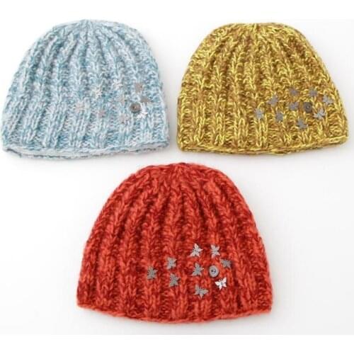 Free shipping High Quality Skullies Beanies Girl Lady knitted Bonnet Outdoor Cute Fashion Warm Soft Winter Color Dome Caps Bling