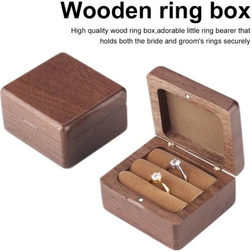Wooden Ring Box, Jewelry Storage Box, Wedding And Wedding Gift Box, High Quality Walnut Retro Small Wooden Jewelry Box