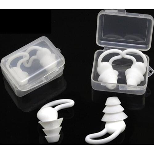 Children Adults Waterproof And Noise-Reducing Silicone Earplugs With Clear Box