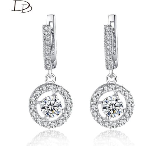 DODO Classic Round AAA Zircon Drop Earrings For Women Elegant Wedding Party Brincos Jewelry High Quality Earrings Wholesale E001