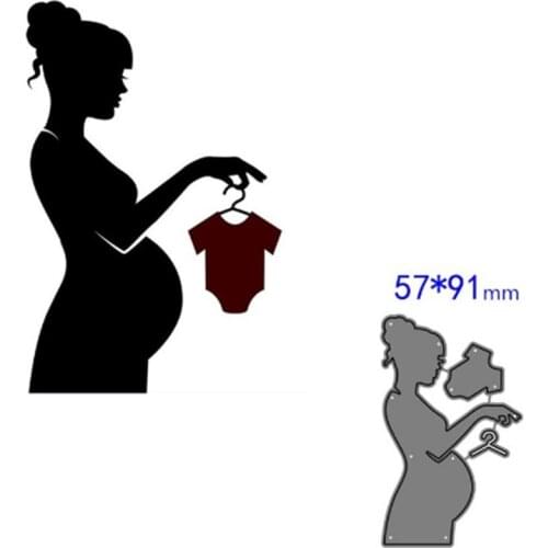 Metal Cutting Dies Cut Mold Pregnant Woman Decoration DIY Embossing Scrapbook Album Card Craft Knife Mould Blade Punch Stencils