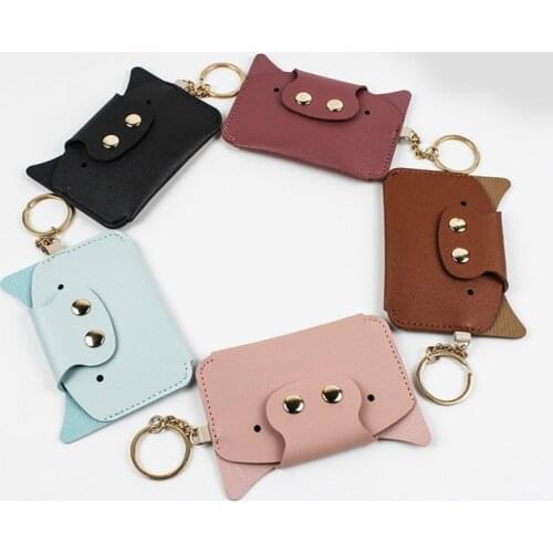 Leather Kawaii Pig Shaped Student Cute Mini Wallets Multi-card Slots Trendy Case Cartoon Bags Creative Simplicity Card Cover