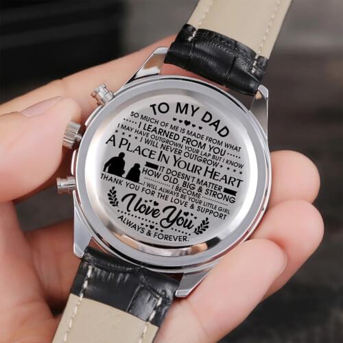 "TO MY GREAT FATHER - THE BEST THING THAT EVER HAPPEND ENGRAVED WATERPROOF WATCH LUXURY MEN WATCH BIRTHERDAY GIFT "
