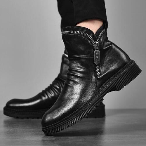 Winter Men Boots Outdoor Snow Ankle Boots Male Lace Up Anti-slip Booties British Work Safety Shoes Sneaker Zapatos De Hombre VII